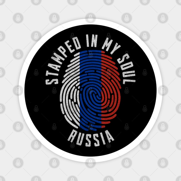 Stamped in My Soul Russia Flag Design Russian Pride Magnet by Yesteeyear